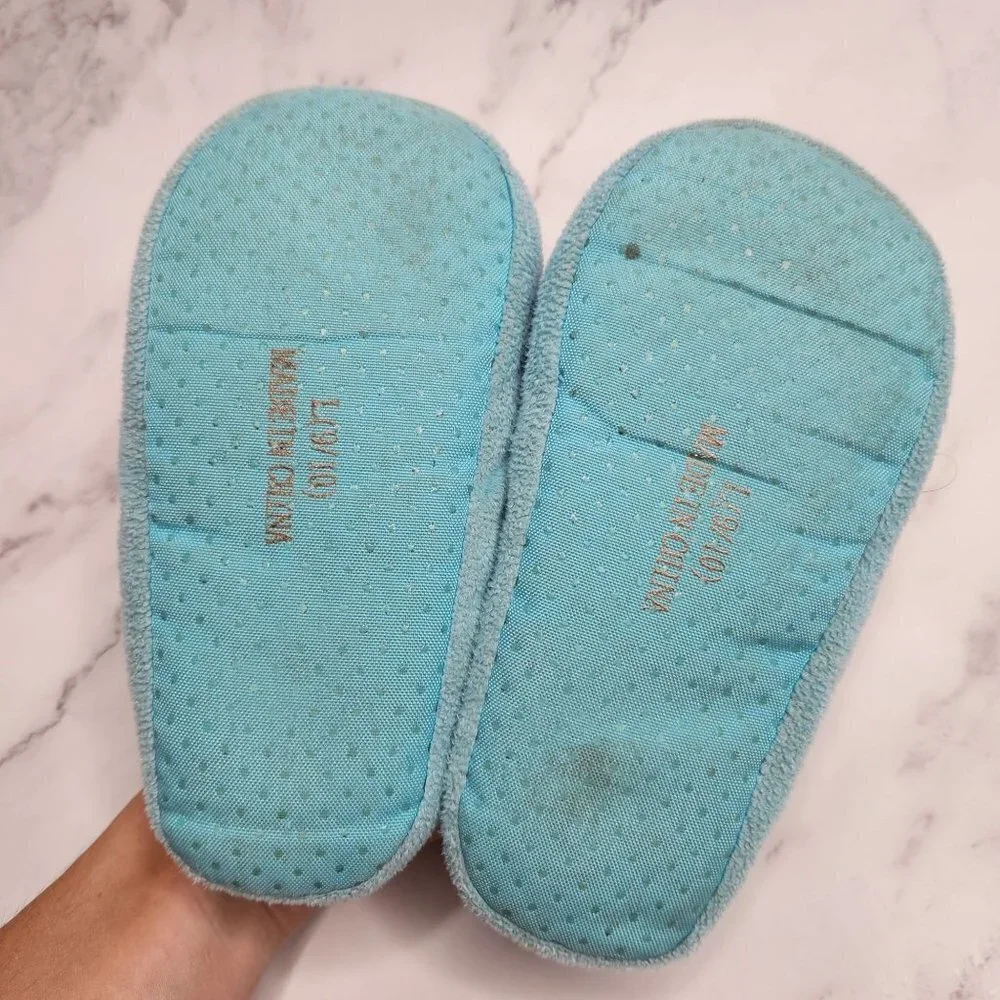 Frozen Disney Elsa and Anna Soft Slip On Slippers Girls Large 9/10